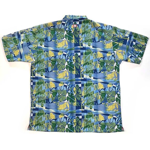 Marc Ecko XL Hawaiian Print Shirt Green - Picture 2 of 7